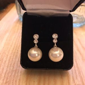 Rhinestone Faux Pearl Faux Diamond Drop Dangling Earrings Prom Wedding Bridal